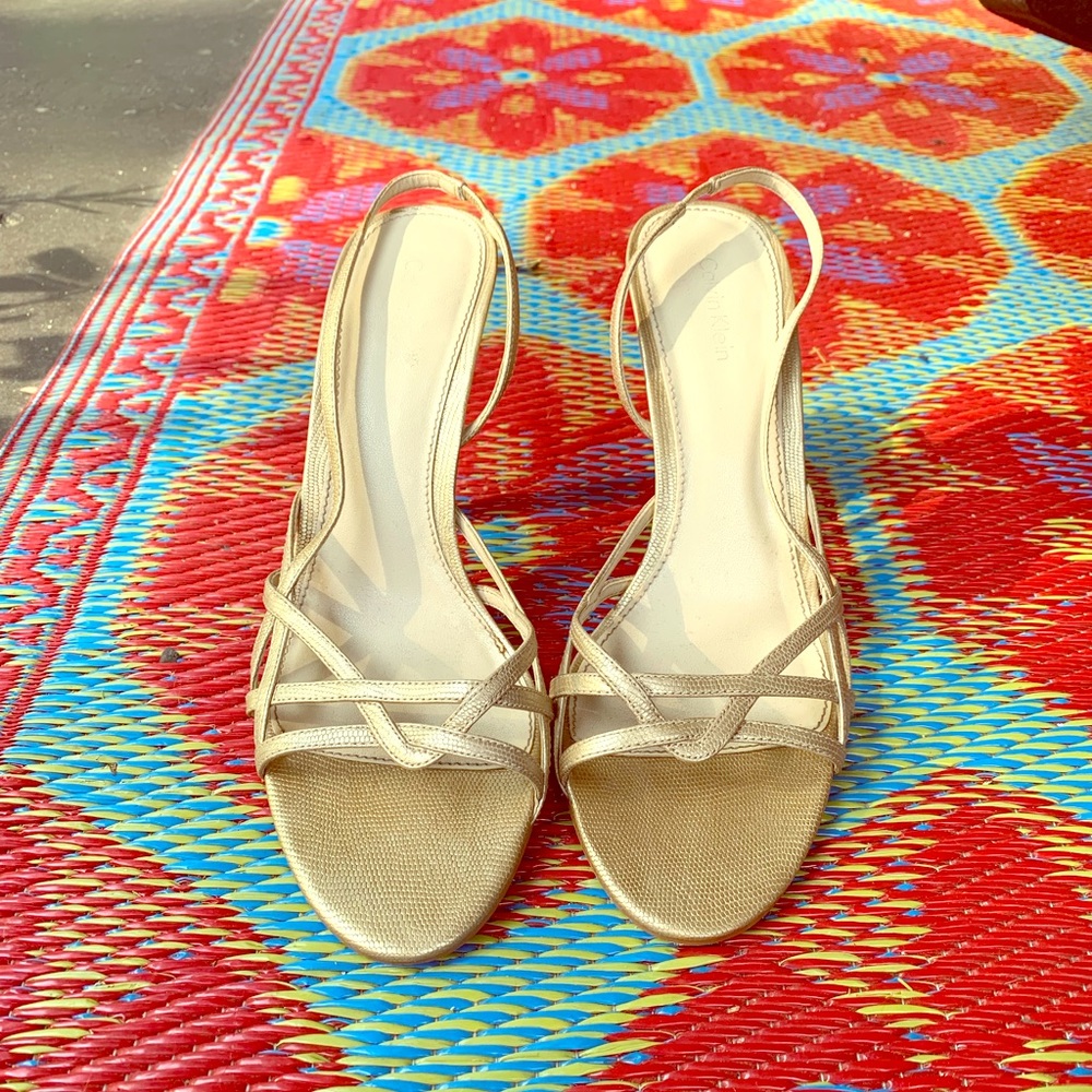 Calvin Klein champagne strappy sandals